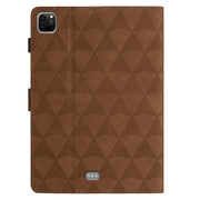 For iPad Pro 11 2024 Diamond Texture Embossed Leather Smart Tablet Case(Brown)