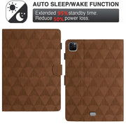 For iPad Pro 11 2024 Diamond Texture Embossed Leather Smart Tablet Case(Brown)