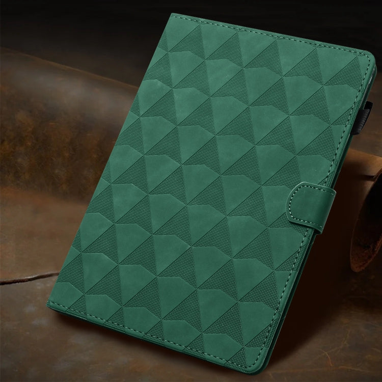 For iPad Pro 11 2024 Diamond Texture Embossed Leather Smart Tablet Case(Green)