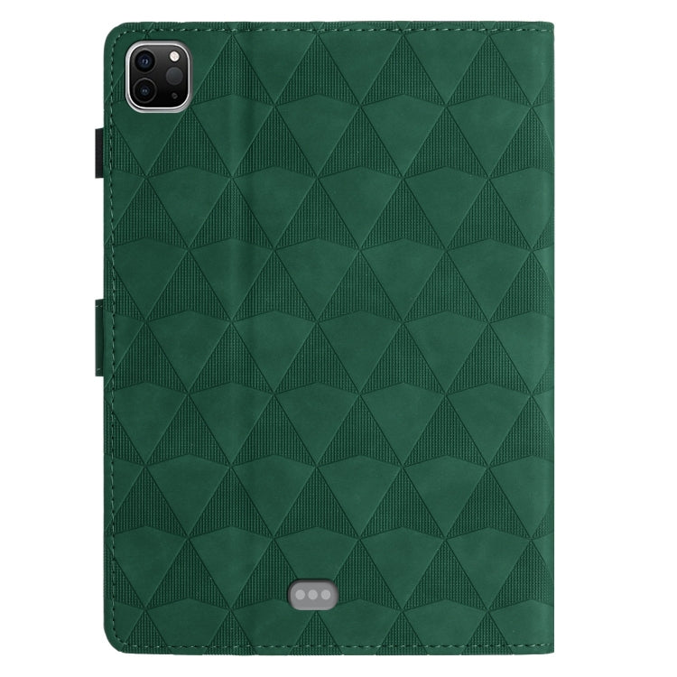 For iPad Pro 11 2024 Diamond Texture Embossed Leather Smart Tablet Case(Green)