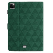 For iPad Pro 11 2024 Diamond Texture Embossed Leather Smart Tablet Case(Green)