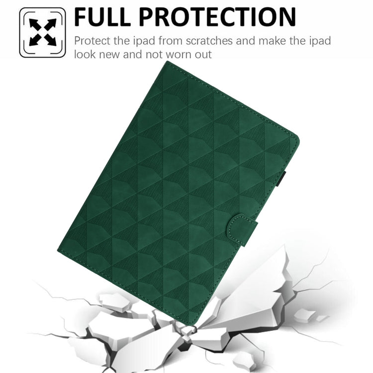 For iPad Pro 11 2024 Diamond Texture Embossed Leather Smart Tablet Case(Green)