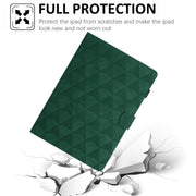 For iPad Pro 11 2024 Diamond Texture Embossed Leather Smart Tablet Case(Green)