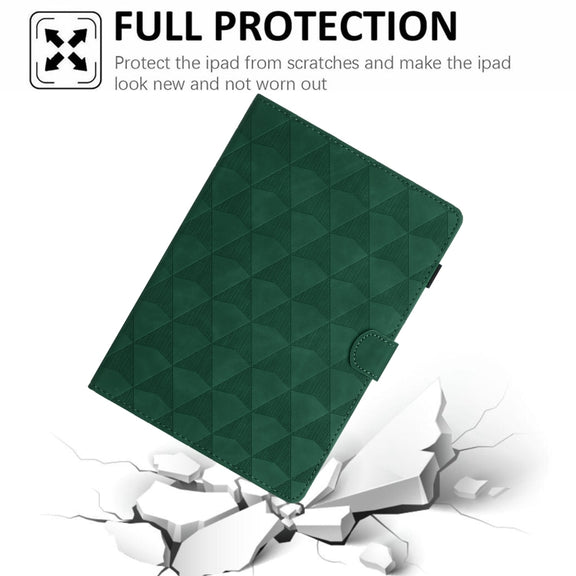For iPad Pro 11 2024 Diamond Texture Embossed Leather Smart Tablet Case(Green)