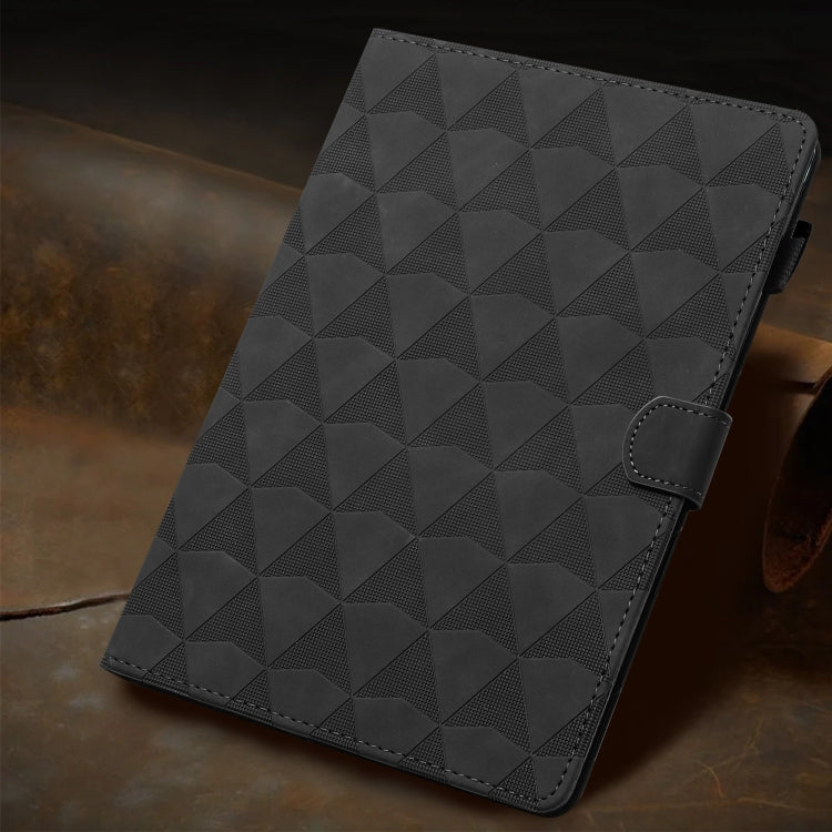 For iPad Pro 11 2024 Diamond Texture Embossed Leather Smart Tablet Case(Black)