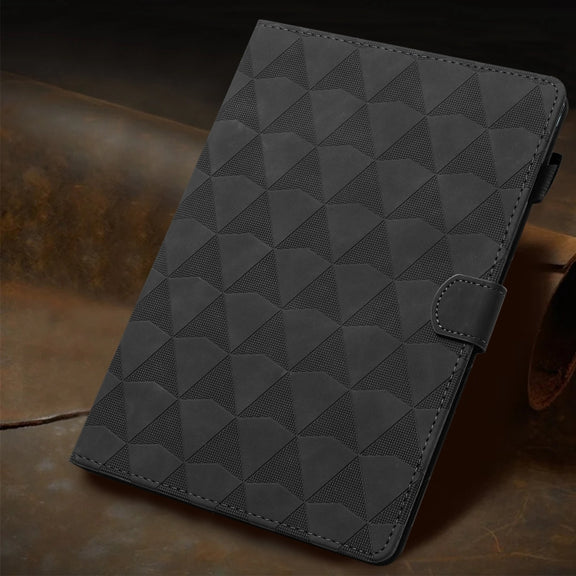 For iPad Pro 11 2024 Diamond Texture Embossed Leather Smart Tablet Case(Black)