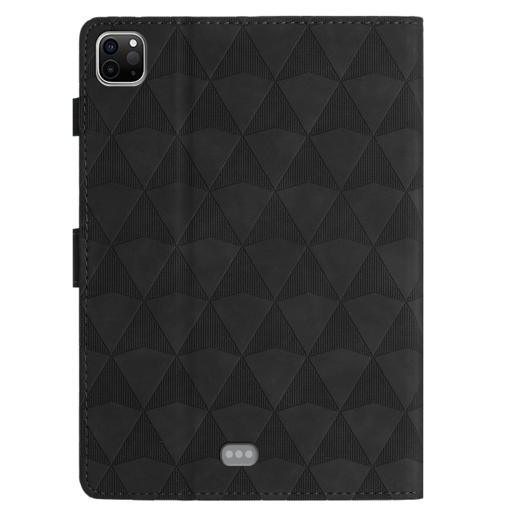 For iPad Pro 11 2024 Diamond Texture Embossed Leather Smart Tablet Case(Black)