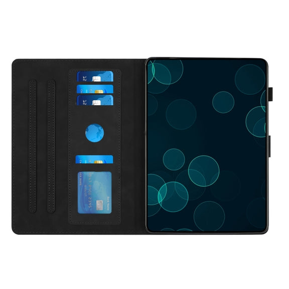 For iPad Pro 11 2024 Diamond Texture Embossed Leather Smart Tablet Case(Black)
