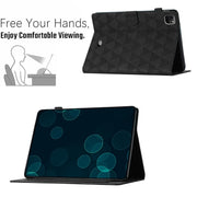 For iPad Pro 11 2024 Diamond Texture Embossed Leather Smart Tablet Case(Black)