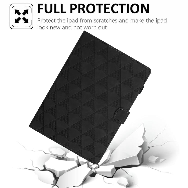 For iPad Pro 11 2024 Diamond Texture Embossed Leather Smart Tablet Case(Black)