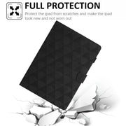 For iPad Pro 11 2024 Diamond Texture Embossed Leather Smart Tablet Case(Black)