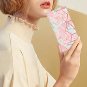 For Blackview A55 Pro Colored Drawing Leather Phone Case(Pink Marble)