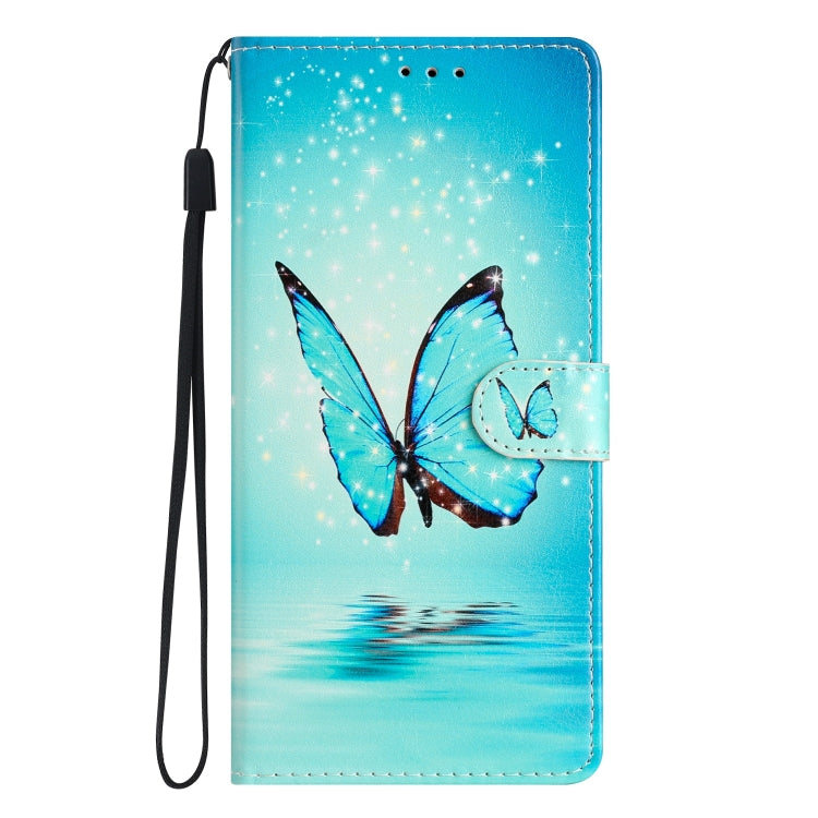 For Ulefone Note 14 Colored Drawing Leather Phone Case(Blue Butterfly)