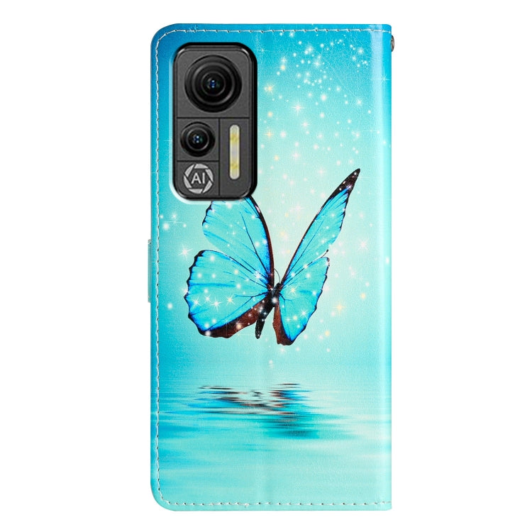 For Ulefone Note 14 Colored Drawing Leather Phone Case(Blue Butterfly)