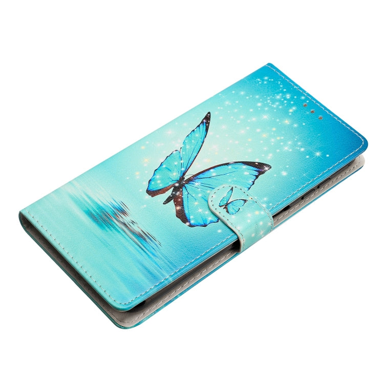 For Ulefone Note 14 Colored Drawing Leather Phone Case(Blue Butterfly)