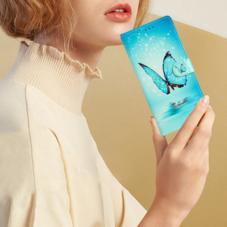 For Ulefone Note 14 Colored Drawing Leather Phone Case(Blue Butterfly)