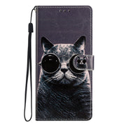 For Ulefone Note 14 Colored Drawing Leather Phone Case(Sunglasses Cat)