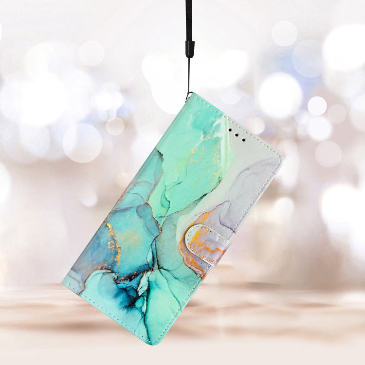 For Ulefone Note 14 Colored Drawing Leather Phone Case(Green Marble)