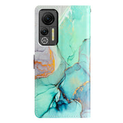 For Ulefone Note 14 Colored Drawing Leather Phone Case(Green Marble)