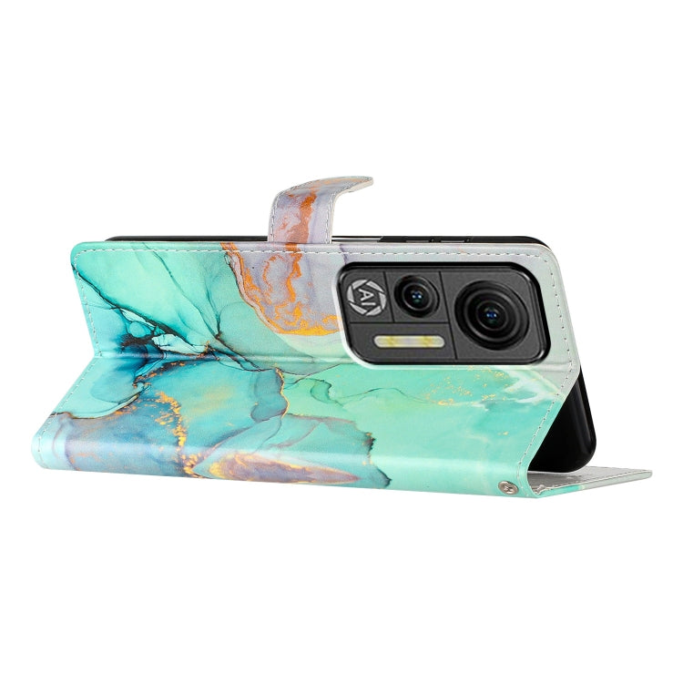 For Ulefone Note 14 Colored Drawing Leather Phone Case(Green Marble)