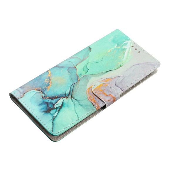 For Ulefone Note 14 Colored Drawing Leather Phone Case(Green Marble)