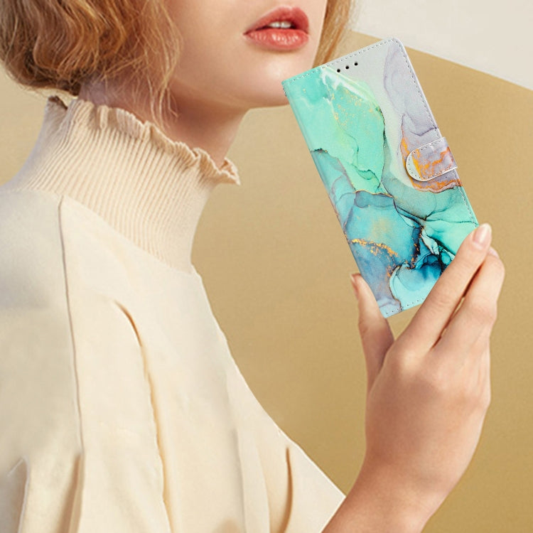 For Ulefone Note 14 Colored Drawing Leather Phone Case(Green Marble)