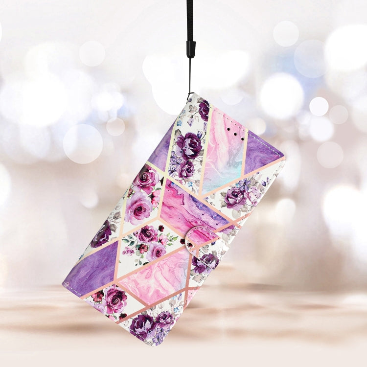 For Ulefone Note 14 Colored Drawing Leather Phone Case(Purple Marble)