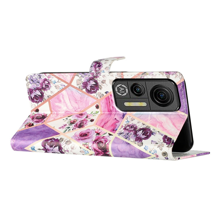 For Ulefone Note 14 Colored Drawing Leather Phone Case(Purple Marble)