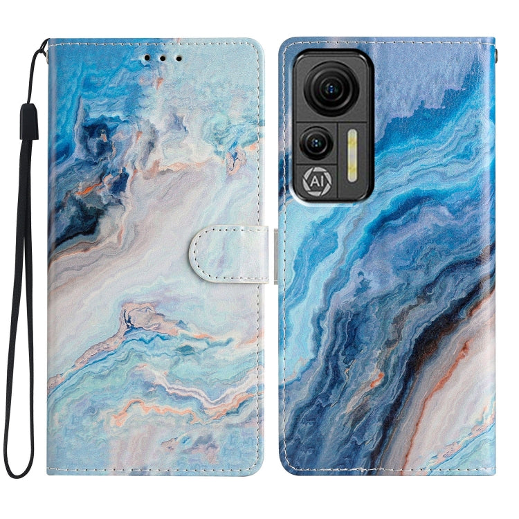 For Ulefone Note 14 Colored Drawing Leather Phone Case(Blue Marble)