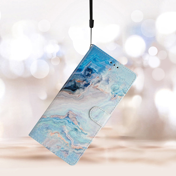 For Ulefone Note 14 Colored Drawing Leather Phone Case(Blue Marble)