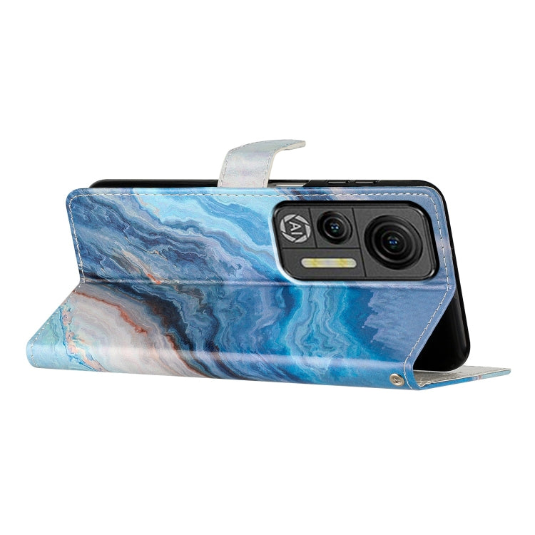 For Ulefone Note 14 Colored Drawing Leather Phone Case(Blue Marble)