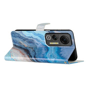 For Ulefone Note 14 Colored Drawing Leather Phone Case(Blue Marble)