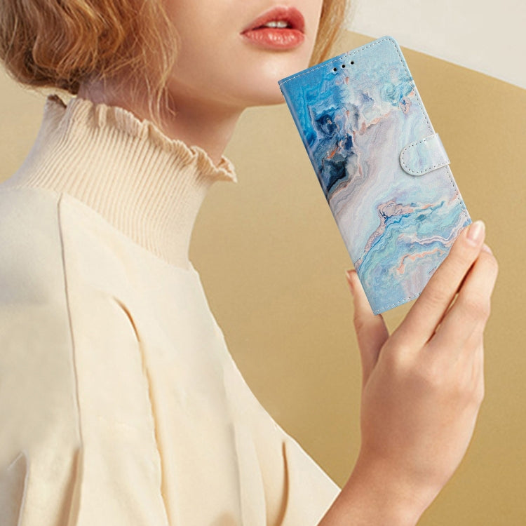 For Ulefone Note 14 Colored Drawing Leather Phone Case(Blue Marble)