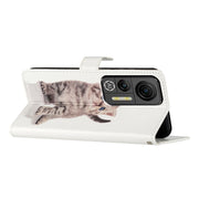 For Ulefone Note 14 Colored Drawing Leather Phone Case(Little Tabby Cat)