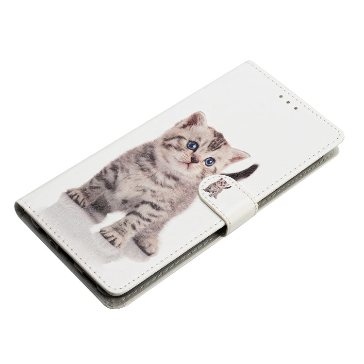 For Ulefone Note 14 Colored Drawing Leather Phone Case(Little Tabby Cat)