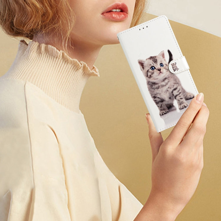 For Ulefone Note 14 Colored Drawing Leather Phone Case(Little Tabby Cat)