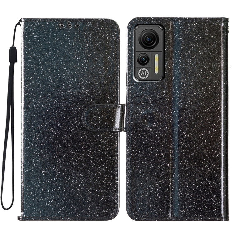 For Ulefone Note 14 Glitter Powder Flip Leather Phone Case(Black)