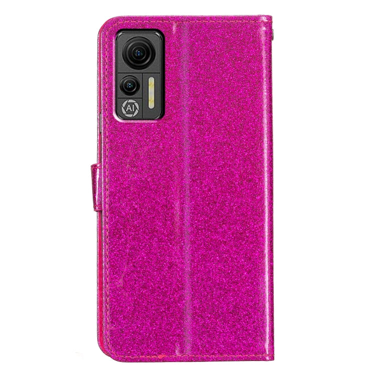 For Ulefone Note 14 Glitter Powder Flip Leather Phone Case(Rose Red)