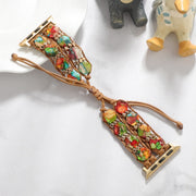 For Apple Watch Series 9 45mm Hexagonal Stones Drawstring Chain Watch Band(Colorful)