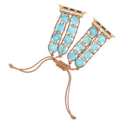 For Apple Watch Series 9 41mm Hexagonal Stones Drawstring Chain Watch Band(Blue)