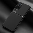 For OPPO A78 4G Classic Tilt Strip Grain Magnetic Shockproof PC + TPU Phone Case(Black) - OPPO Cases by PMC TechLife | Online Shopping South Africa | PMC TechLife