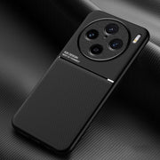 For vivo X100 Pro Classic Tilt Strip Grain Magnetic Shockproof PC + TPU Phone Case(Black)