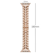 For Apple Watch 38mm Butterfly Buckle 5-Beads Metal Watch Band(Silver White)