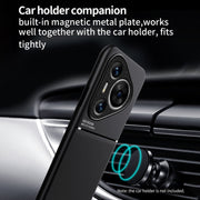 For Huawei Pura 70 Classic Tilt Strip Grain Magnetic PC Hybrid TPU Phone Case(Black)