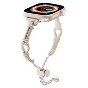 For Apple Watch SE 44mm Twist Metal Bracelet Chain Watch Band(Starlight)
