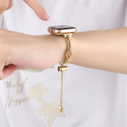 For Apple Watch 42mm Twist Metal Bracelet Chain Watch Band(Gold)