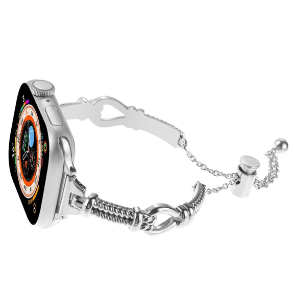 For Apple Watch 38mm Twist Metal Bracelet Chain Watch Band(Silver)