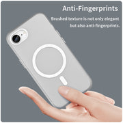 For iPhone 16e MagSafe Frosted Translucent TPU + PC Full Coverage Phone Case(White)