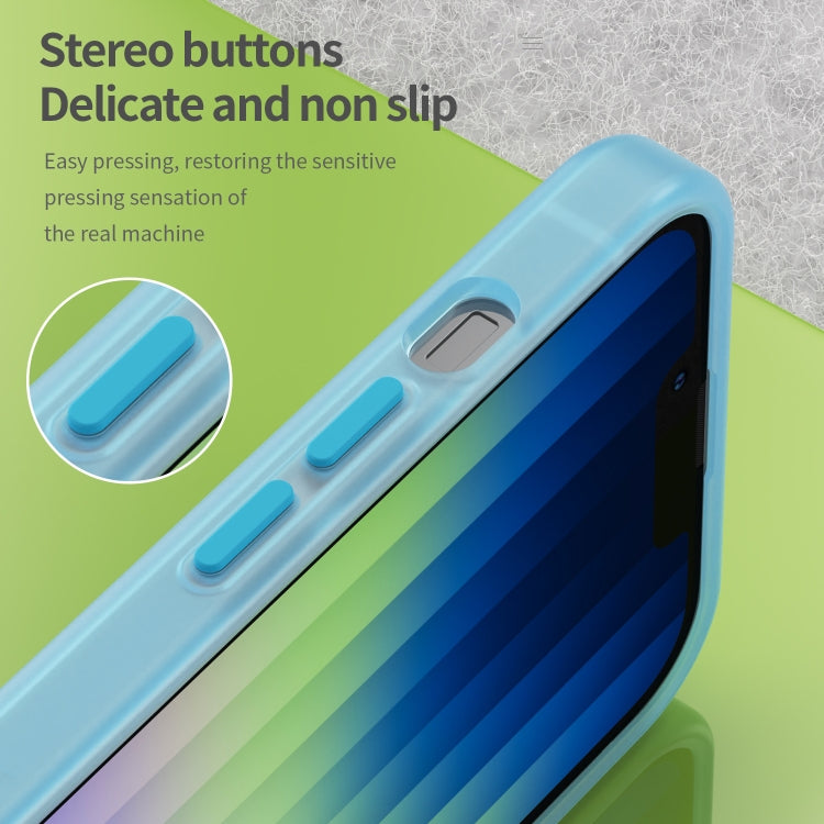 For iPhone 16e MagSafe Frosted Translucent TPU + PC Full Coverage Phone Case(Blue)