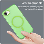For iPhone 16e MagSafe Frosted Translucent TPU + PC Full Coverage Phone Case(Green)